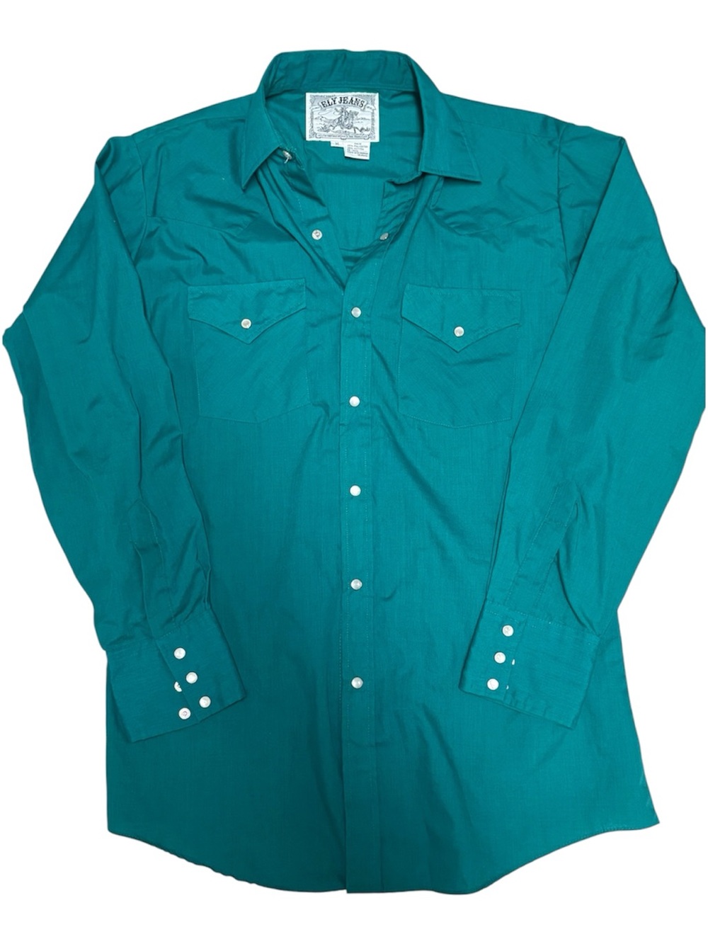 Teal Long-Sleeve Ely Western Shirt